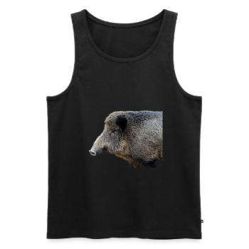 Wild boar Wild boar Pig Sow Pigs - Men's Premium Organic Tank Top - black - Front - AI Model Male 178 light (178cm)