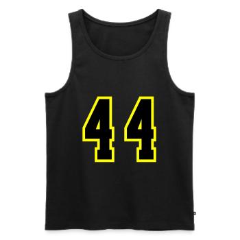 44 Zahl Trikot - Männer Premium Bio Tank Top - Schwarz - Vorne - Michal (187cm)