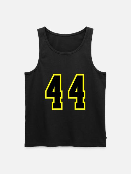 44 Zahl Trikot - Männer Premium Bio Tank Top - Schwarz