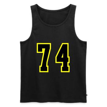 Maillot à 74 numéros - Débardeur bio Premium Homme - noir - Devant - Michal (187cm)