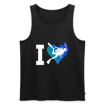 Scuba Diving Free Dive Diver Diving - Men's Premium Organic Tank Top - black - Front - Michal (187cm)