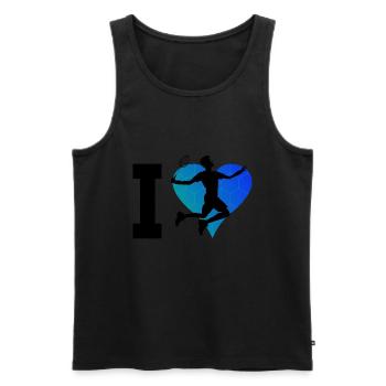 Squash Women's Badminton Men Badminton Badminton - Men's Premium Organic Tank Top - black - Front - AI Model Male 178 light (178cm)