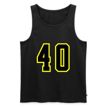 40 Zahl Trikot - Männer Premium Bio Tank Top - Schwarz - Vorne - Michal (187cm)