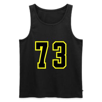 Maillot à 73 numéros - Débardeur bio Premium Homme - noir - Devant - Michal (187cm)