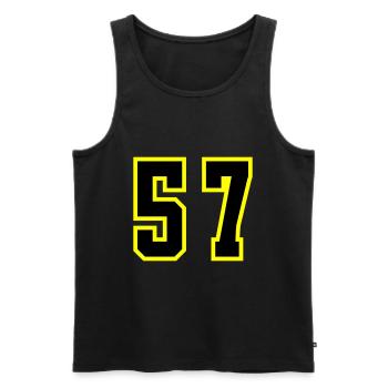 57 Zahl Trikot - Männer Premium Bio Tank Top - Schwarz - Vorne - Michal (187cm)