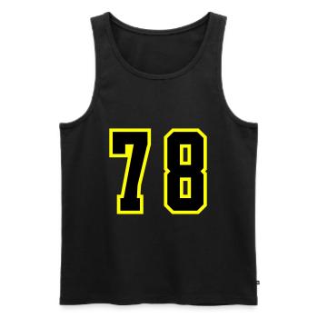 Maillot à 78 numéros - Débardeur bio Premium Homme - noir - Devant - Michal (187cm)