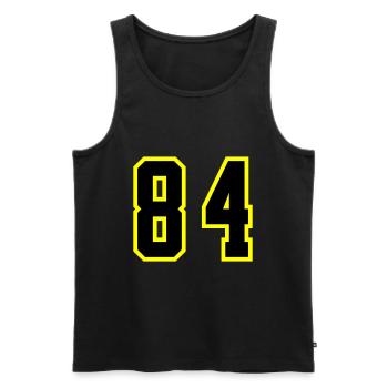 84 Zahl Trikot - Männer Premium Bio Tank Top - Schwarz - Vorne - AI Model Male 178 light (178cm)