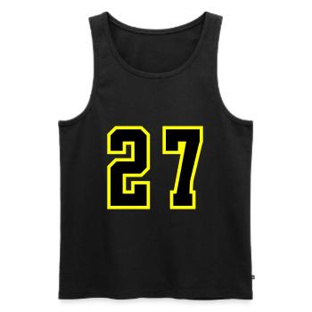 27 Zahl Trikot - Männer Premium Bio Tank Top - Schwarz - Vorne - Michal (187cm)