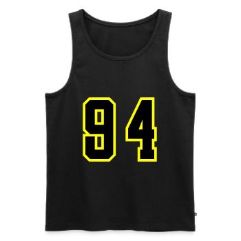 94 Number Jersey - Men's Premium Organic Tank Top - black - Front - AI Model Male 178 light (178cm)