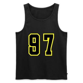 97 Number Leotard - Men's Premium Organic Tank Top - black - Front - Michal (187cm)