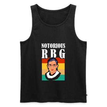Vintage Notorious RBG tshirt - Ruth Bader Ginsbur - Männer Premium Bio Tank Top - Schwarz - Vorne - AI Model Male 178 light (178cm)