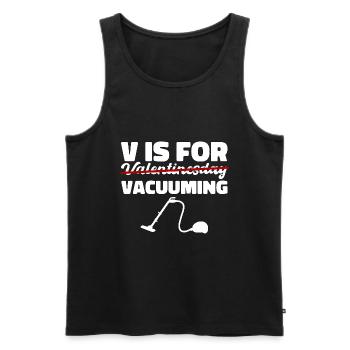 Valentine's Day vaccuming Love Cleanliness Gift - Men's Premium Organic Tank Top - black - Front - AI Model Male 178 light (178cm)