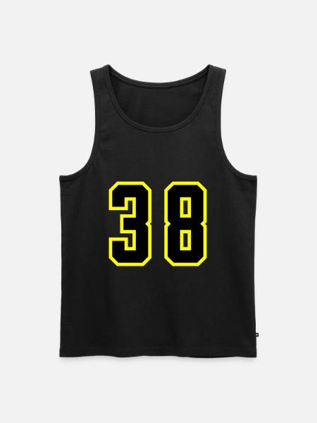 38 Zahl Trikot - Männer Premium Bio Tank Top - Schwarz