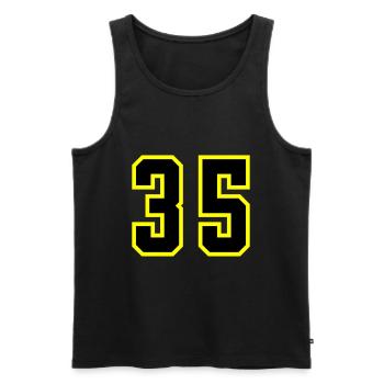 35 Number Leotard - Men's Premium Organic Tank Top - black - Front - Michal (187cm)