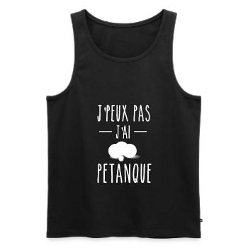 J PEUX PAS J'AI PÉTANQUE - Débardeur bio Premium Homme - noir - Devant - Michal (187cm)