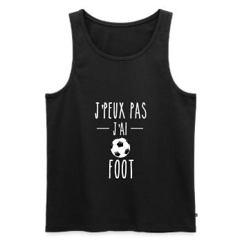 J PEUX PAS J AI FOOT - T SHIRT HUMOUR - Débardeur bio Premium Homme - noir - Devant - Michal (187cm)