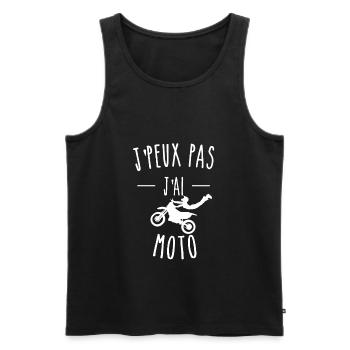 J'PEUX PAS J'AI MOTO - HUMOUR - Débardeur bio Premium Homme - noir - Devant - Michal (187cm)