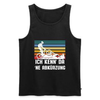 Ich kenn da ne Abkürzung - Männer Premium Bio Tank Top - Schwarz - Vorne - Michal (187cm)