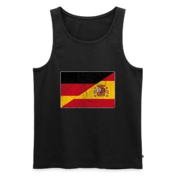 Germany Spain Flag - Men's Premium Organic Tank Top - black - Front - AI Model Male 178 light (178cm)