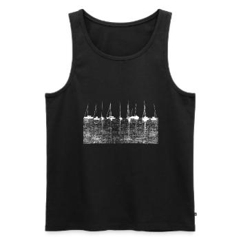 Voilier Marina Sea Boats - Débardeur bio Premium Homme - noir - Devant - Michal (187cm)