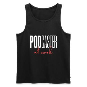 Podcaster Podcast at work - Men's Premium Organic Tank Top - black - Front - AI Model Male 178 light (178cm)