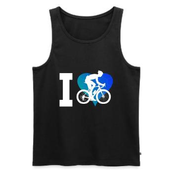 Vélo de route Hommes Vélo de route Vélo de route femme - Débardeur bio Premium Homme - noir - Devant - Michal (187cm)