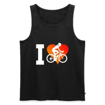 Cyclisme Femmes VTT Cyclisme VTT - Débardeur bio Premium Homme - noir - Devant - Michal (187cm)
