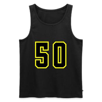 50 Number Leotard - Men's Premium Organic Tank Top - black - Front - Michal (187cm)