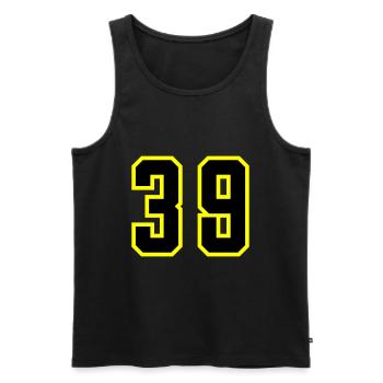 39 Zahl Trikot - Männer Premium Bio Tank Top - Schwarz - Vorne - Michal (187cm)