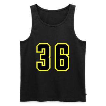 36 Number Leotard - Men's Premium Organic Tank Top - black - Front - Michal (187cm)