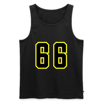 66 Number Leotard - Men's Premium Organic Tank Top - black - Front - AI Model Male 178 light (178cm)