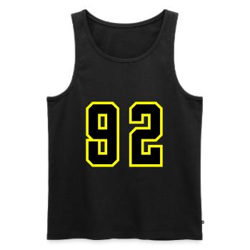 92 Zahl Trikot - Männer Premium Bio Tank Top - Schwarz - Vorne - Michal (187cm)