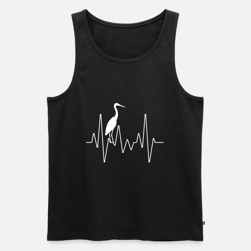 Elektrokardiogramm Herzfrequenz-Storch - Männer Premium Bio Tank Top - Schwarz