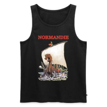 NORMANDY creation Louis RUNEMBERG © Adagp - Men's Premium Organic Tank Top - black - Front - Michal (187cm)