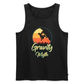 Schwerkraft ist ein Mythos Klettern Boulder Kletterer - Männer Premium Bio Tank Top - Schwarz - Vorne - Michal (187cm)