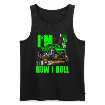 7th Birthday Monster Truck For Boys & Girls 7 Year - Men's Premium Organic Tank Top - black - Front - Michal (187cm)