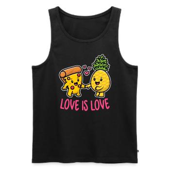 Ananas gehört auf Pizza Lustiges Essen Liebe ist Liebe - Männer Premium Bio Tank Top - Schwarz - Vorne - Michal (187cm)