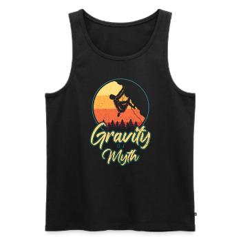 Schwerkraft ist ein Mythos Klettern Boulder Kletterer - Männer Premium Bio Tank Top - Schwarz - Vorne - Michal (187cm)