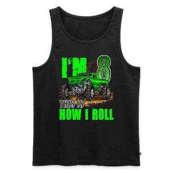 8th Birthday Monster Truck For Boys & Girls 8 Year - Men's Premium Organic Tank Top - black - Front - AI Model Male 178 light (178cm)