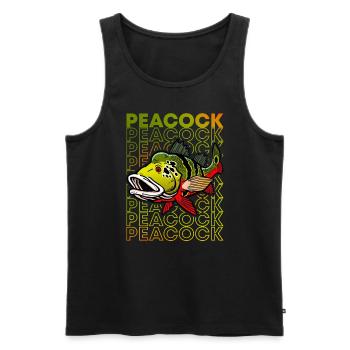 Peacock Bass 80's Monster Fischhüter - Männer Premium Bio Tank Top - Schwarz - Vorne - Michal (187cm)