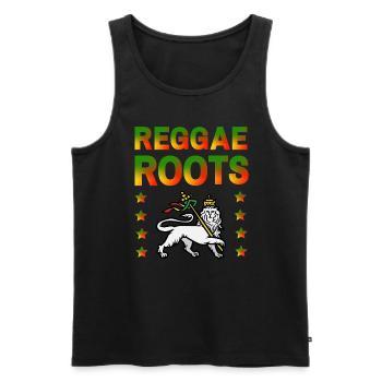 Reggae Roots Lion of Judah - Débardeur bio Premium Homme - noir - Devant - AI Model Male 178 light (178cm)