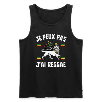 Je peux pas j'ai reggae - Débardeur bio Premium Homme - noir - Devant - Michal (187cm)