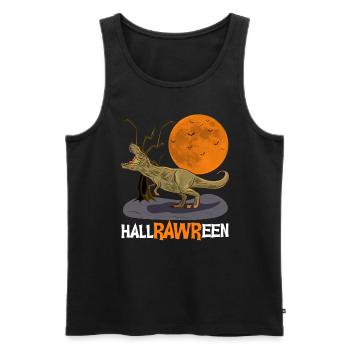 T Rex Halloween Dinosaur Costume - Men's Premium Organic Tank Top - black - Front - AI Model Male 178 light (178cm)