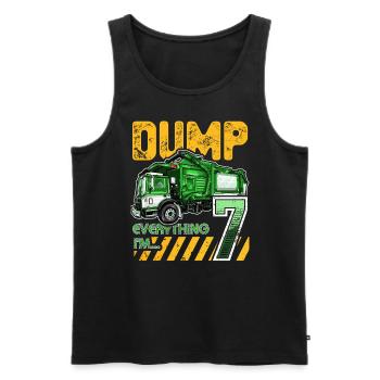 Garbage Truck 7th Birthday 7 Years Old Birthday - Men's Premium Organic Tank Top - black - Front - Michal (187cm)