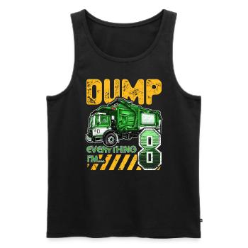 Garbage Truck 8th Birthday 8 Years Old Birthday - Men's Premium Organic Tank Top - black - Front - AI Model Male 178 light (178cm)