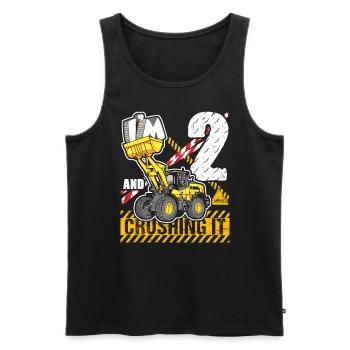 I'm 2 & Crushing It 2nd Birthday Boys Bagger - Männer Premium Bio Tank Top - Schwarz - Vorne - AI Model Male 178 light (178cm)