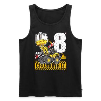 Ich bin 8 & Crushing It 8th Birthday Boys Excavator - Männer Premium Bio Tank Top - Schwarz - Vorne - AI Model Male 178 light (178cm)