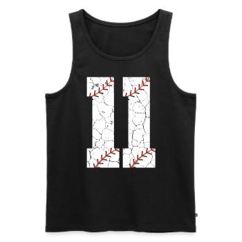 Kinder 11. Geburtstag Baseballspieler 11 Jahre alt - Männer Premium Bio Tank Top - Schwarz - Vorne - AI Model Male 178 light (178cm)
