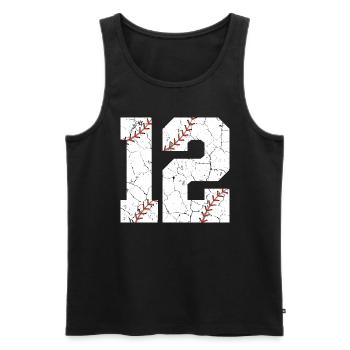 Kids 12th Birthday Baseball Player 12 Years Old - Men's Premium Organic Tank Top - black - Front - AI Model Male 178 light (178cm)