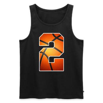 Kids 2nd Birthday Basketball Player 2 Years Old - Men's Premium Organic Tank Top - black - Front - AI Model Male 178 light (178cm)